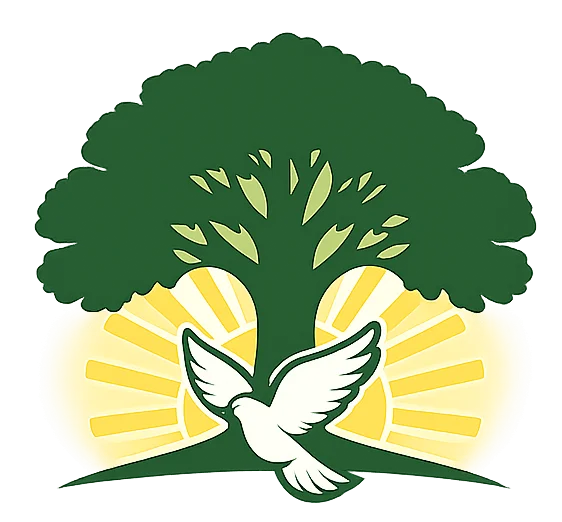 5Herbs4Health logo with a tree, white dove, and rising sun